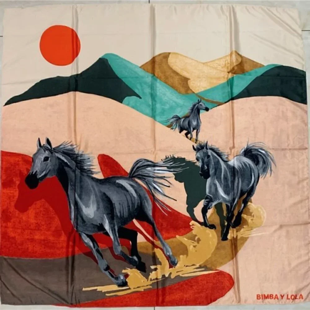 MASSIVE Bimba Y Lola 🐎 Equestrian / Desert Landscape Scarf Anthropologie